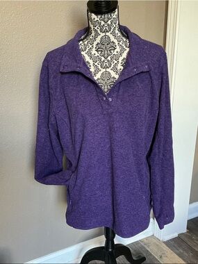 Duluth Trading Co Purple Snap-Neck Pullover Sweatshirt Size XL